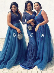 V-Neck Bridesmaid Dress with Appliques Beading (BMA20116)