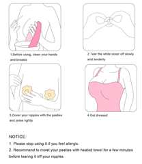 10 Pairs Satin Pasties Women Sexy Pasties Disposable Nipple Covers(Flower & Round)