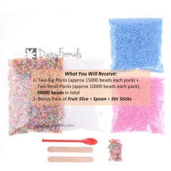 50000pcs Foam Beads for Slime 0.08-0.18 Inch Craft Foam Balls(4Pack) Ideal For Homemade Slime, Kid's Craft, Wedding and Party Decoration, Bonus Fruit Slice + Spoon + Stir Sticks + Slime Containers