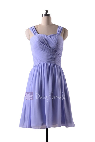 Hydrangea Blue Chiffon Party Dress Short Periwinkle Bridesmaid Dress(B – DaisyFormals-Bridesmaid and Formal Dresses in 59+ Colors