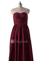Falu red bridal party dress long sweetheart red chiffon bridesmaid dresses(bm10824l)