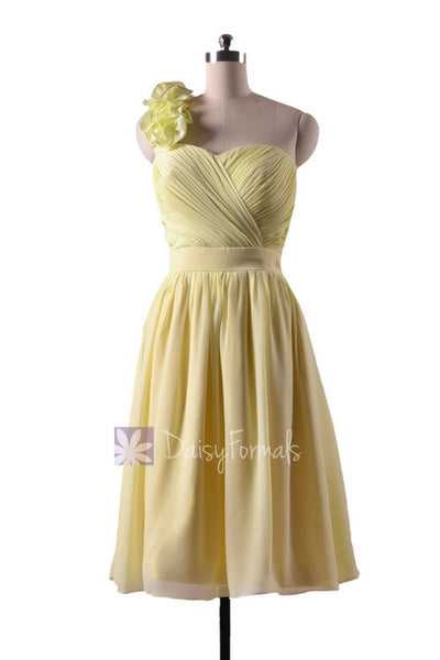 In Stock,Ready To Ship - Short Yellow Chiffon Bridesmaid Dress W/Handmade Flowers(BM223) - (#25 Light Yellow) DaisyFormals-Bridesmaid and Formal Dresses in 59+ Colors In Stock,Ready To Ship - Short Yellow Chiffon Bridesmaid Dress W/Handmade Flowers(BM223) - (#25 Light Yellow) DaisyFormals-Bridesmaid and Formal Dresses in 59+ Colors