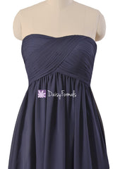 Dark scarlet empire bridesmaids dress short knee length party dress beach chiffon dresses (bm10821s)