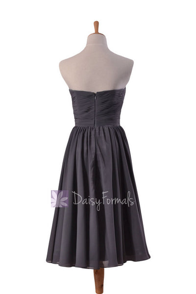 Attractive Short Length Slate Gray Online Bridesmaid Dress Sweetheart Chiffon Formal Dress(BM10824S) – DaisyFormals-Bridesmaid and Formal Dresses in 59+ Colors