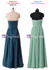 Daisy formals mint chiffon bridesmaids dress long strapless wedding party dresses (bm132l)