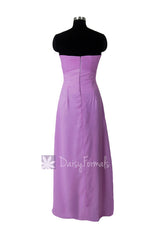 Chic wisteria long sweetheart chiffon bridesmaid dress formal evening dress lilac dresses (bm232)