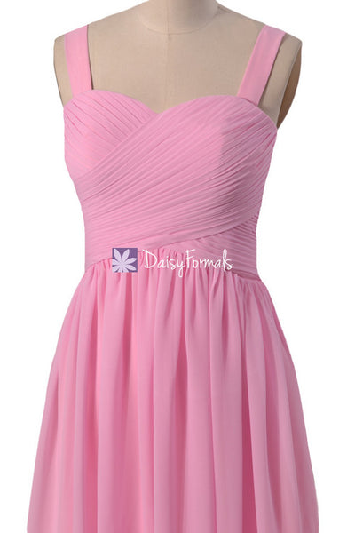 Cotton Candy Pink Bridesmaids Dress Full Length Pink Party Dress w/Str –  DaisyFormals-Bridesmaid and Formal Dresses in 59+ Colors