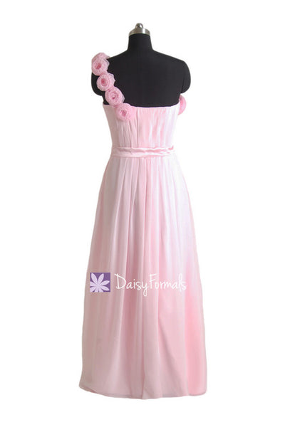 Fabulous Pink Bridesmaid Dress Light Pink Full Length Chiffon Party Dr –  DaisyFormals-Bridesmaid and Formal Dresses in 59+ Colors