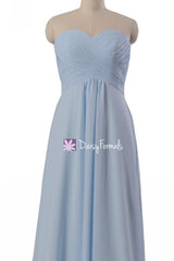 Full a-line inexpensive chiffon bridesmaid dress full length ice blue chiffon party dresses (bm2442l)