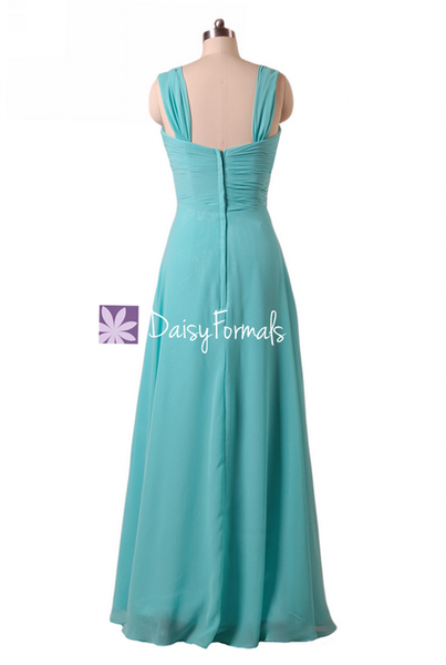 Aqua Blue Bridesmaid Dresses Long Chiffon Wedding Party Dress w/straps DaisyFormals-Bridesmaid and Formal Dresses in 59+ Colors Aqua Blue Bridesmaid Dresses Long Chiffon Wedding Party Dress w/straps DaisyFormals-Bridesmaid and Formal Dresses in 59+ Colors