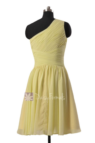 Fashion Light Yellow Chiffon Formal Dress Short One Shoulder best Bridesmaid Dress(BM351) DaisyFormals-Bridesmaid and Formal Dresses in 59+ Colors Fashion Light Yellow Chiffon Formal Dress Short One Shoulder best Bridesmaid Dress(BM351) DaisyFormals-Bridesmaid and Formal Dresses in 59+ Colors
