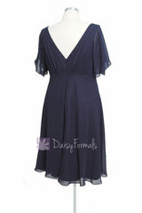Light medium robin egg blue retro style special occasion dress party dresses w/flutter sleeves (bm526t)