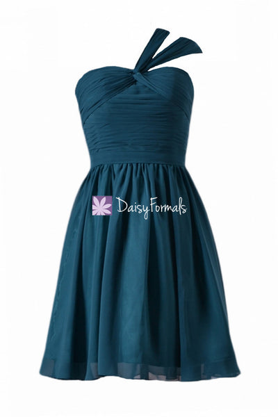 Beautiful Mini Bridesmaids Dress Rich Teal Cocktail Chiffon Party Dres – DaisyFormals-Bridesmaid and Formal Dresses in 59+ Colors