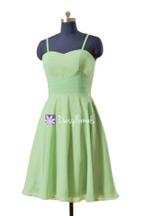 Sweetheart a-line party dress sage green sweet 16 party dresses w/spaghetti straps (bm8487e)