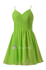 Beautiful chiffon cocktail dress yellow green mini skirt bridal party dresses online(bm8515n)