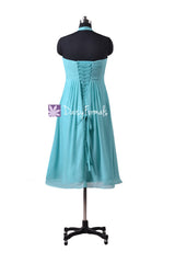 Flowing Beach Wedding Dress Tiffany Blue Bridesmaid Dresses W/Halter straps (BM892S)