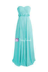 Long green blue chiffon formal dress long beach wedding party dress (bm98480)