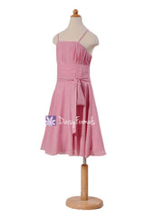Cute Lavender Pink Junior Bridesmaids Dress Lovely Pink Junior Party Dress (FL856)