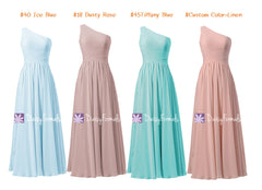 Ice blue chiffon dress dusty rose party dress aqua formal dress affordable linen bridesmaids dress (mm150)