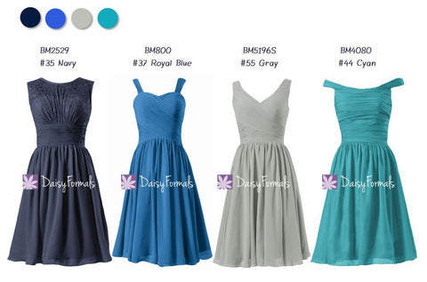 Teal & Blue Wedding Dresses Mixed Matched Dresses - Garden Blooms (MM77)
