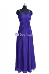 Sexy Mystery Purple Prom Dress Long Majorelle Blue Cutout Party Dress (PR28191)