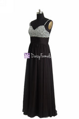 Long beaded party dress feminine prom dress black formal dresses w/ sweetheart bodice (pr29034l)