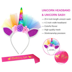 Unicorn Rainbow Tutu Skirt Set (11 Pack) for Girls Unicorn Themed Birthday Party(3-8 Years)