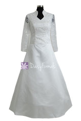 Long Sleeves Wedding Dresses Long Sleeves Lace Wedding Dresses (GSM013)