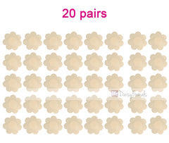20 Pairs Pasties Satin Nipple Cover Stickers Disposable Breast Pasties Flower Shape