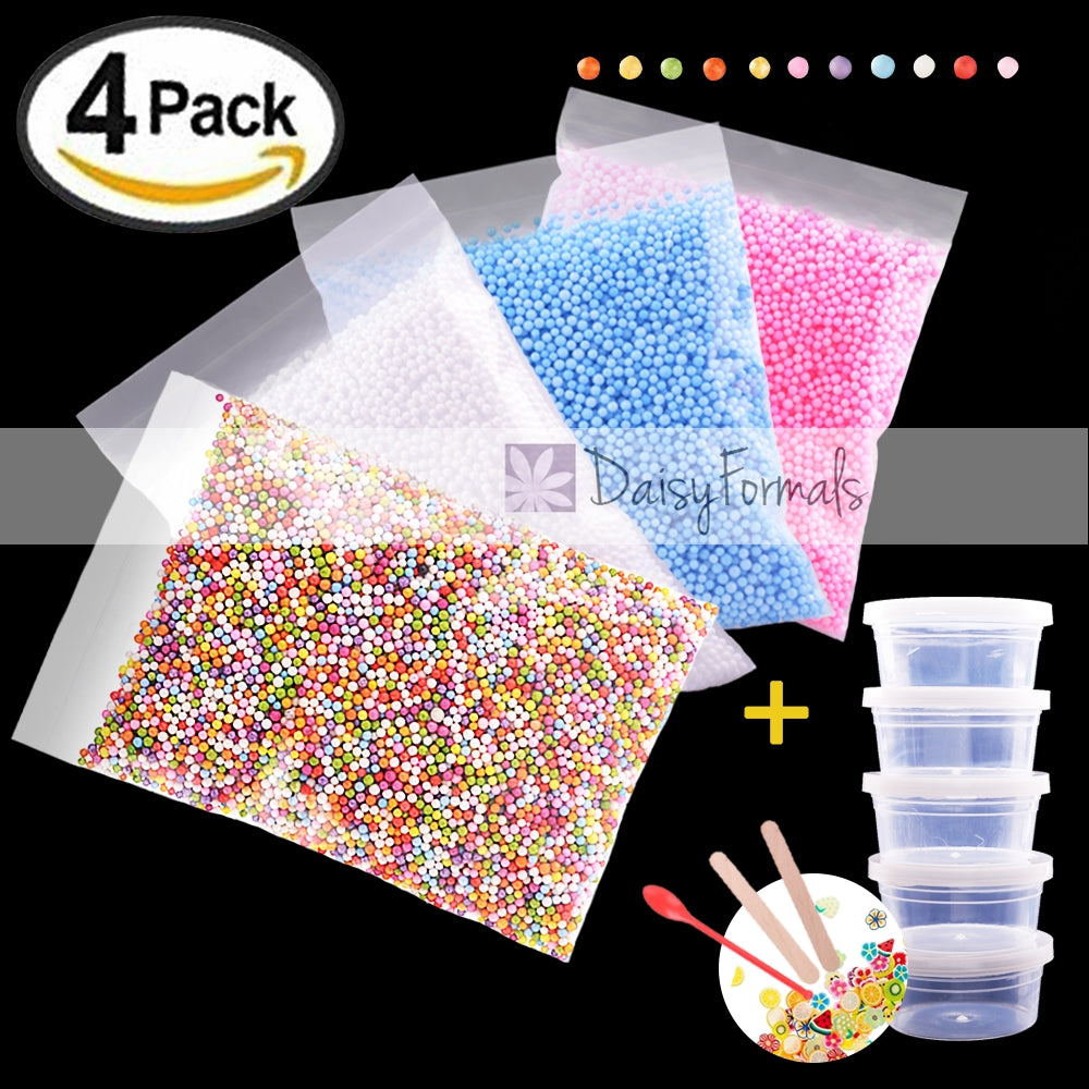 15 Pack Colorful Styrofoam Foam Balls for Slime Party Decoration with Slime  Tools and Fruit Slice for Slime Making Art DIY Craft