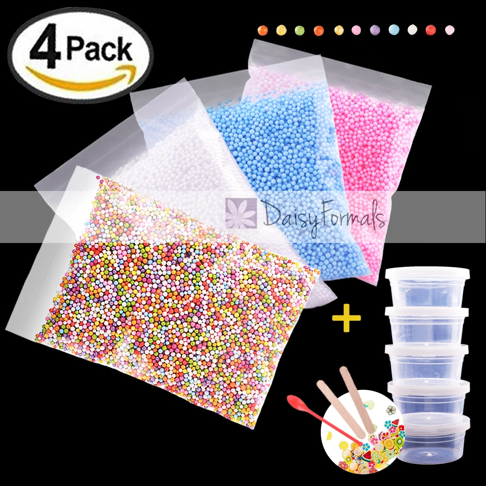 71000pcs Foam Beads for Slime and DIY Crafts Supplies(8Pack), Colorful Styrofoam  Balls For Making Floam, School Arts, Fillter - Free Bonus Fruit Slice +  Googly Eyes + Slime Tools Set – DaisyFormals-Bridesmaid