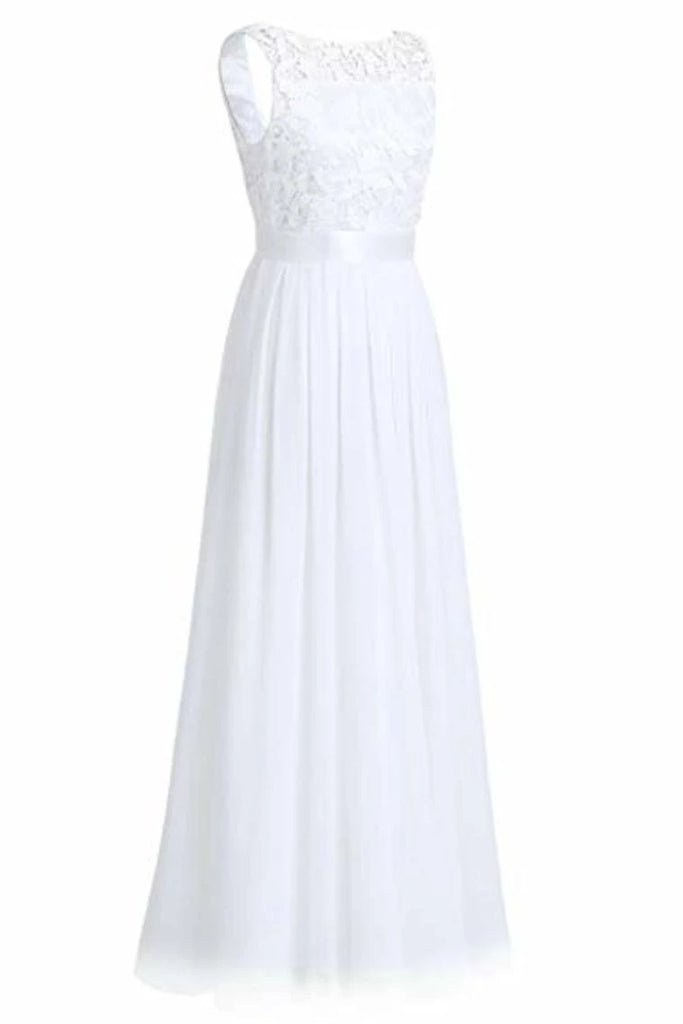 Wedding Bridesmaid Dress Chiffon Lace Elegant Floor Length (BMA20101)