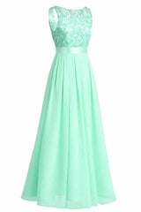 Wedding Bridesmaid Dress Chiffon Lace Elegant Floor Length (BMA20101)