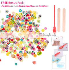 50000pcs Foam Beads for Slime 0.08-0.18 Inch Craft Foam Balls(4Pack) Ideal For Homemade Slime, Kid's Craft, Wedding and Party Decoration, Bonus Fruit Slice + Spoon + Stir Sticks + Slime Containers