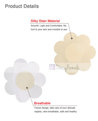 10 Pairs Satin Pasties Women Sexy Pasties Disposable Nipple Covers(Flower & Round)