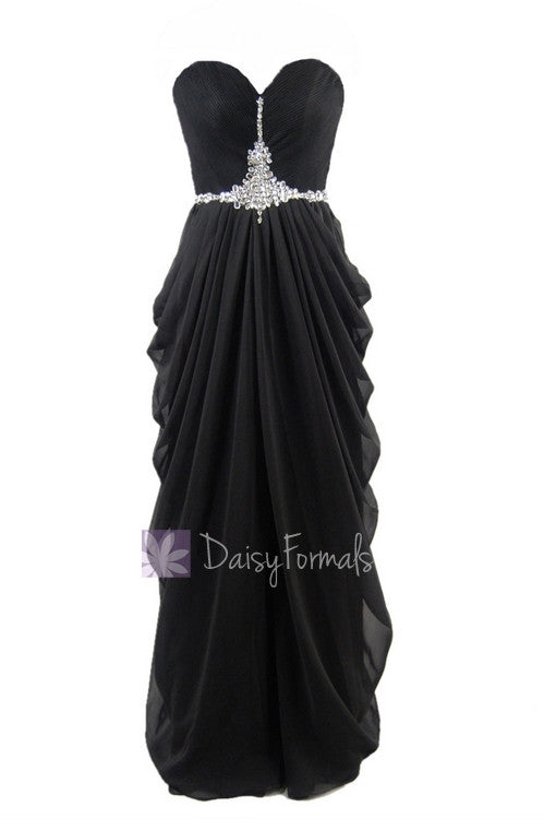 Delicate Floor Length Black Chiffon Dress Beaded Sweetheart Beach Wedding Party Dress(PR72168) DaisyFormals-Bridesmaid and Formal Dresses in 59+ Colors Delicate Floor Length Black Chiffon Dress Beaded Sweetheart Beach Wedding Party Dress(PR72168) DaisyFormals-Bridesmaid and Formal Dresses in 59+ Colors