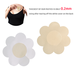 10 Pairs Pasties Satin Nipple Cover Stickers Disposable Breast Pasties Flower Shape