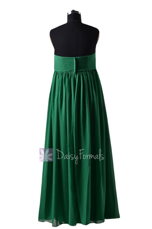 In Stock,Ready To Ship - Long Strapless Green Chiffon Bridesmaid Dress (BM2404)- (#29 Green) DaisyFormals-Bridesmaid and Formal Dresses in 59+ Colors In Stock,Ready To Ship - Long Strapless Green Chiffon Bridesmaid Dress (BM2404)- (#29 Green) DaisyFormals-Bridesmaid and Formal Dresses in 59+ Colors