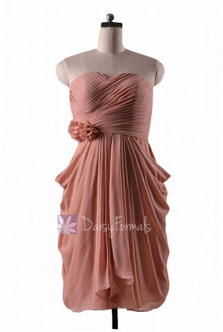 In stock,Ready to Ship - Sheath Short Sweetheart Bridesmaid Dress(BM332) - (#16 Zinnwaldite)