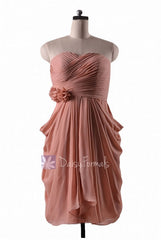 In stock,ready to ship - sheath short sweetheart bridesmaid dress online (bm332) - (#16 zinnwaldite)