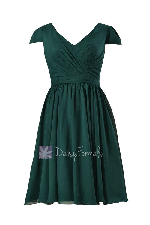In stock,ready to ship - plus size short rich peacock online bridesmaid dress(bm5192s) - (rich peacock)