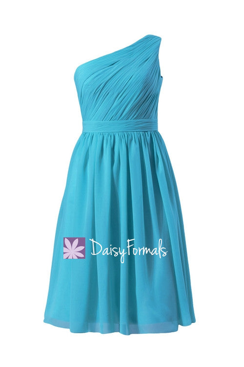 Malibue blue one shoulder discount bridesmaid dress chiffon party dress (bm10822s)