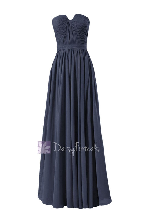 In Stock,ready To Ship - Long Navy Blue Chiffon Bridesmaid Dress W/Inserted V-Neckline(BM10823L) - (#35 Navy, Sz12) DaisyFormals-Bridesmaid and Formal Dresses in 59+ Colors In Stock,ready To Ship - Long Navy Blue Chiffon Bridesmaid Dress W/Inserted V-Neckline(BM10823L) - (#35 Navy, Sz12) DaisyFormals-Bridesmaid and Formal Dresses in 59+ Colors