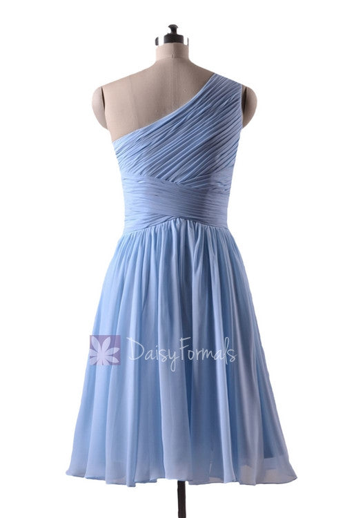 Short Vintage Blue Affordable Bridesmaid Dress Light Blue One Shoulder Chiffon Party Dress (BM351) DaisyFormals-Bridesmaid and Formal Dresses in 59+ Colors Short Vintage Blue Affordable Bridesmaid Dress Light Blue One Shoulder Chiffon Party Dress (BM351) DaisyFormals-Bridesmaid and Formal Dresses in 59+ Colors