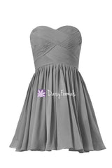Cadet grey online strapless bridesmaids dresses sweetheart cocktail dress (bm1426b)