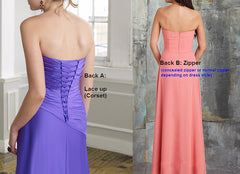 Ice Blue Party Dress w/Lace Straps Lace V-neckline Bridesmaids Dress (BM2343)