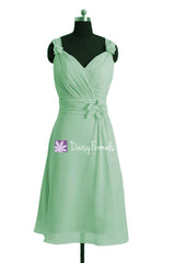 Custom light green bridesmaids dress cheap bridal party dress (bm10298)