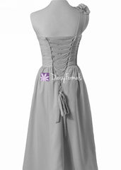 Long navy chiffon bridesmaid dresses full length one shoulder bridesmaid dresses online (bm102l)