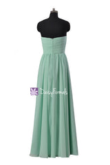 Quality Chiffon Bridesmaid Dress Beaded Bridal Party Dress Mint Evening Dress Holiday Dress(BM1044)