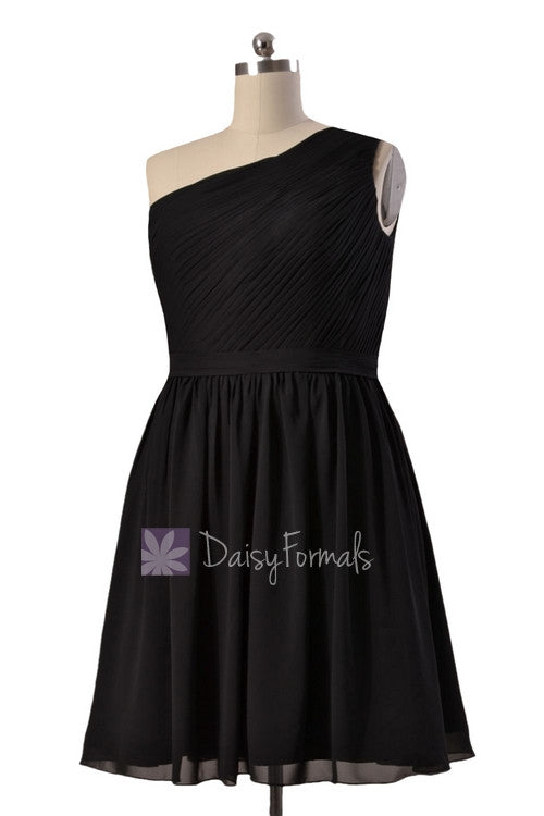 Plus Size Short One Shoulder Chiffon Bridesmaid Dress Discount Black Formal Dress(BM10822S) DaisyFormals-Bridesmaid and Formal Dresses in 59+ Colors Plus Size Short One Shoulder Chiffon Bridesmaid Dress Discount Black Formal Dress(BM10822S) DaisyFormals-Bridesmaid and Formal Dresses in 59+ Colors